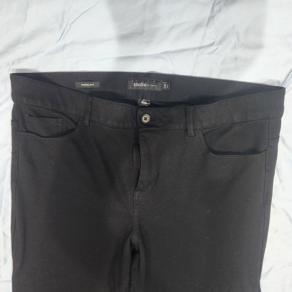 2 PAIR Torrid Bombshell Boot Ponte Pants 22R Black Bootcut Plus Size - Picture 6 of 10